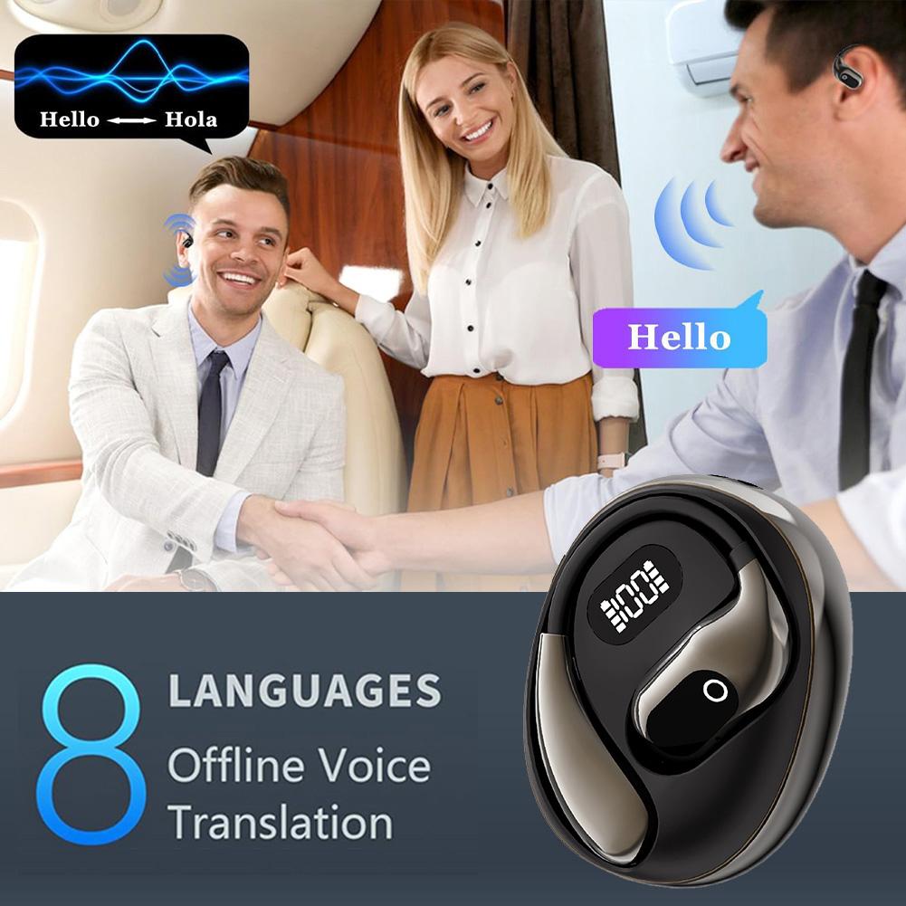 AI Language Translation Earbuds 138 Languages Bluetooth-Compatible 5.3 Translator Earbuds Open Air Traductor for Business Travel
