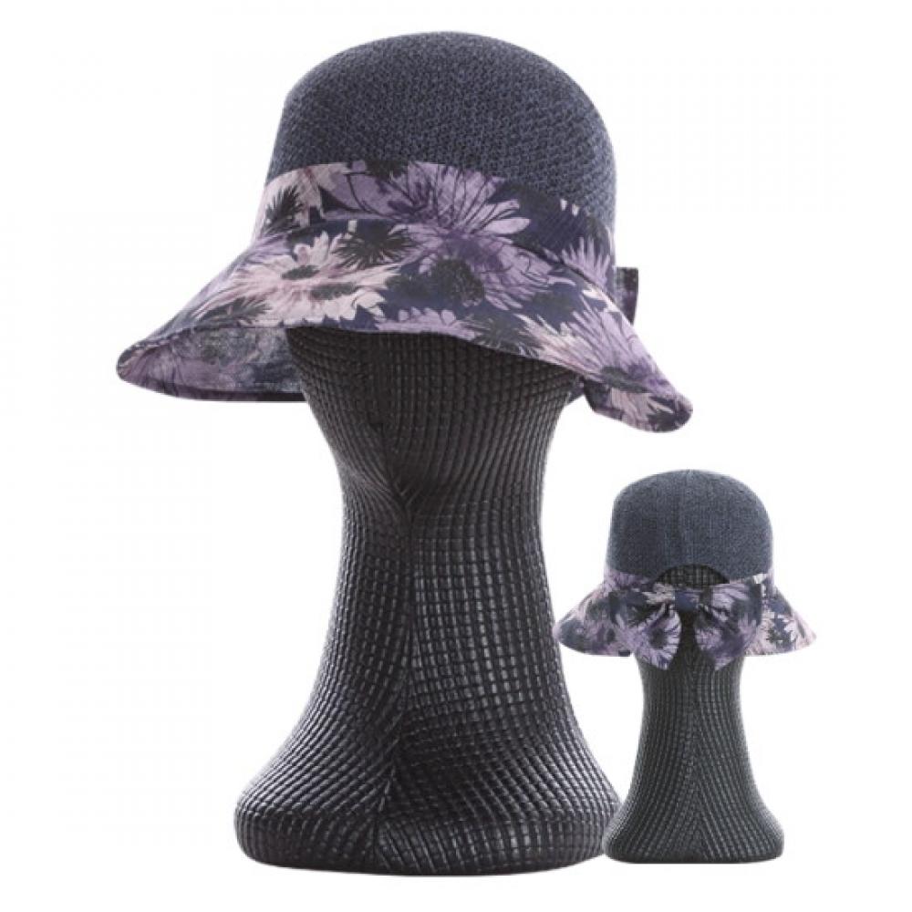 Shop Women Uv Protection Sun Cap Back Ribbon Bucket Hat Km Wh 0739 Navy