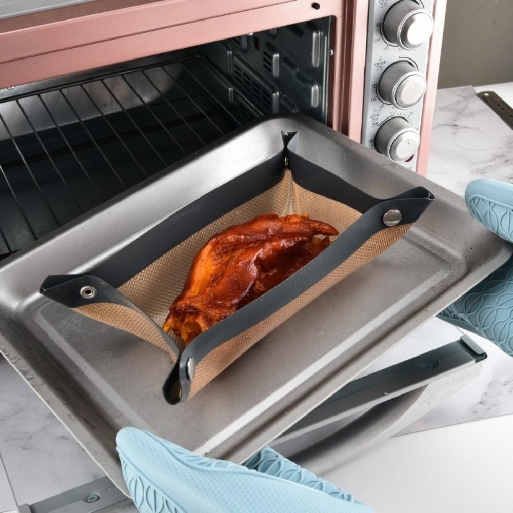 Heat Resistant Silicone Baking Mat Leak-proof Snap Lock Non-Stick Baking Tray Reusable Thickened Breadboard Liner Home Baking