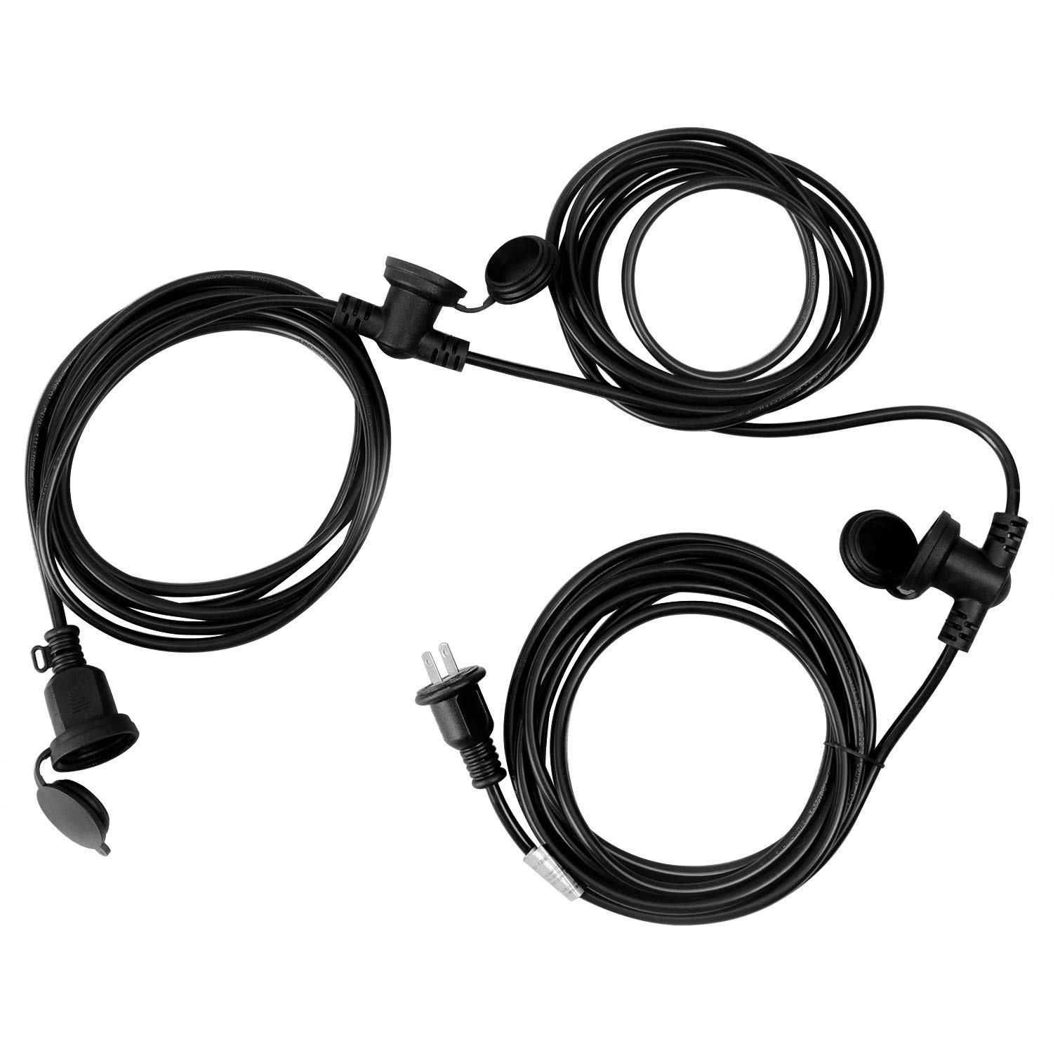 

10m 3-way power cord, 12A, 125V, 600V, PSE compatible, waterproof cap, VCT, soft type, for indoor and outdoor use, double-insulated, 15A, for indoor