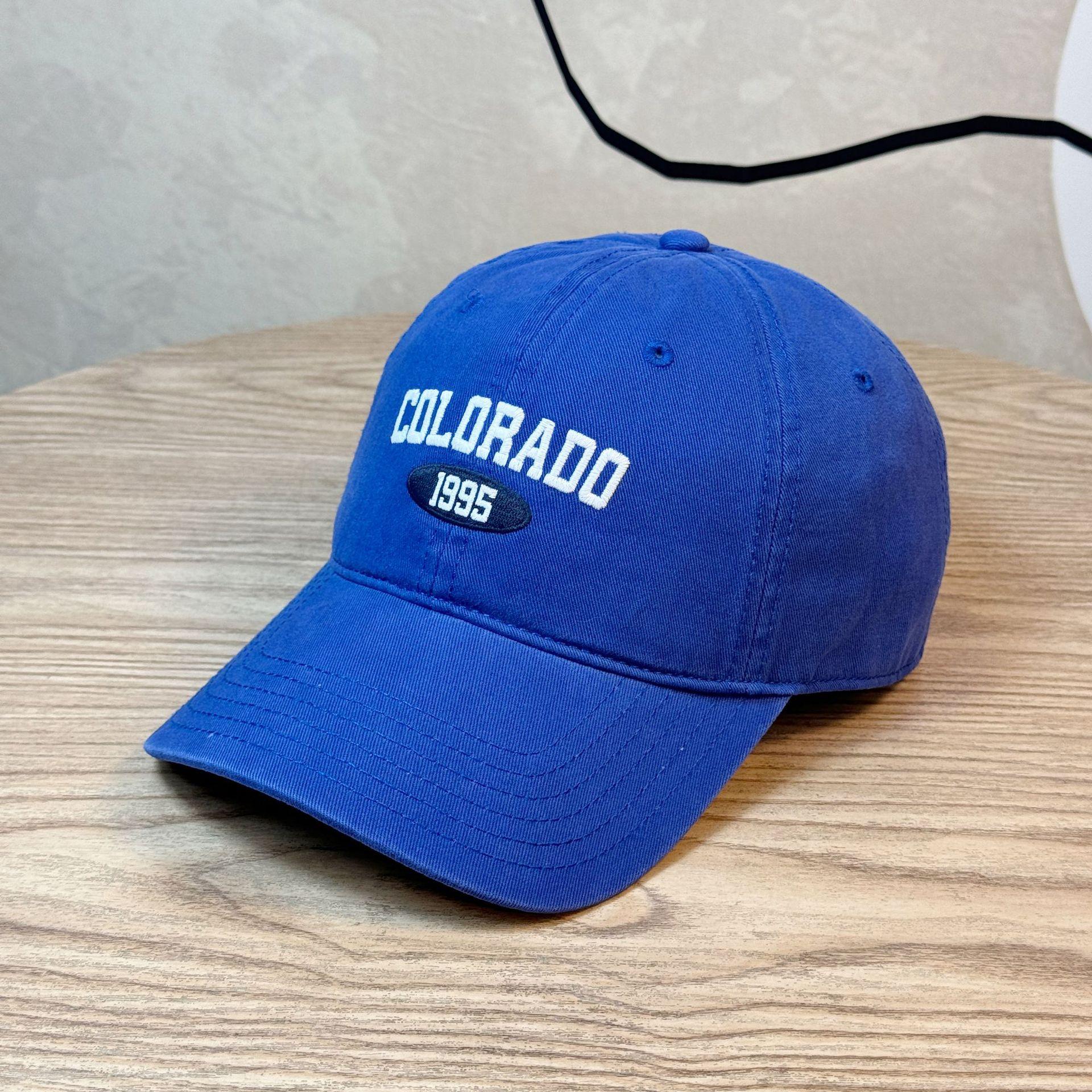 

New COLORADO Embroidered original design baseball cap for men and women, Korean version, high-quality soft-top cap that makes the face look smaller Adult55-60Adjustable синій