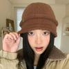 Autumn and winter new striped knitted hat women's fashion versatile face small wool hat ear protector cold hat