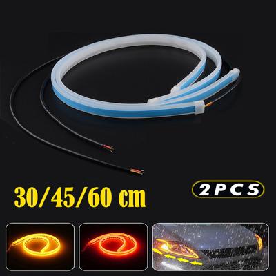 Reimendes 2-teiliges DRL Auto Tagfahrlicht Streifenröhre Scheinwerfer LED 30cm 45cm 60cm Wasserdicht Flexibel Ultra Dünnes Licht
