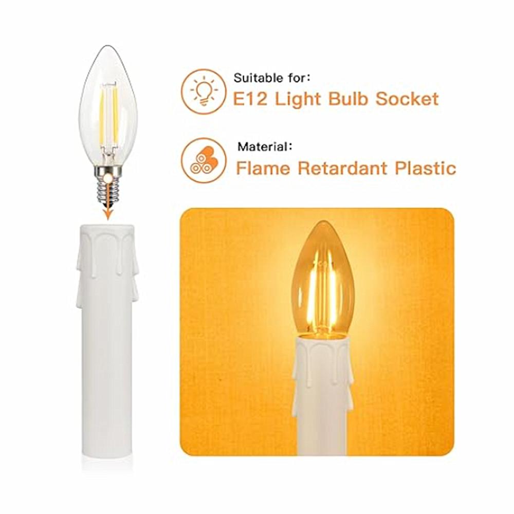 Copertura Portalampada E12 4 Pollici Base Candelabro Manicotti per Candela in Plastica per Lampadario