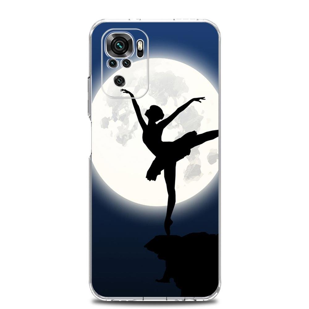 Simple Swan Dance Ballet Clear Phone Case For Xiaomi Redmi Note 12 5G 9S 9 8 10 11 Pro+ 9T 8T 10C 9C 9A 7 Pro Soft Back Cover
