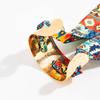 SHIXIN Bohemian Colorful Ethnic Style Wristband Metal Bracelet Vintage Pleated Scarf Wrapped Open Bangles Jewelry for Women New