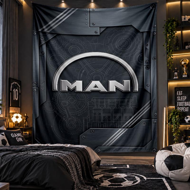 Wall Hanging Tapestry man truck Print Cloth for Living Room Bedroom Home Decor
