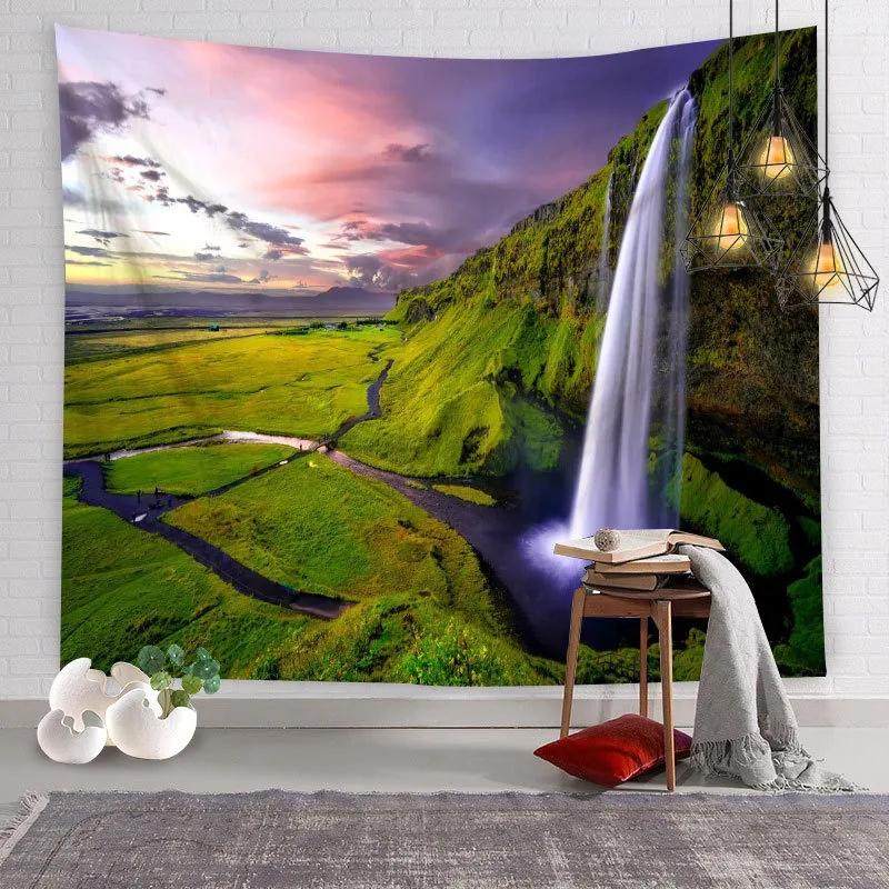 Natural Scenery Waterfall Pattern Tapestry Home Wall Decoration Tapestry Bedroom Living Room Tapestry