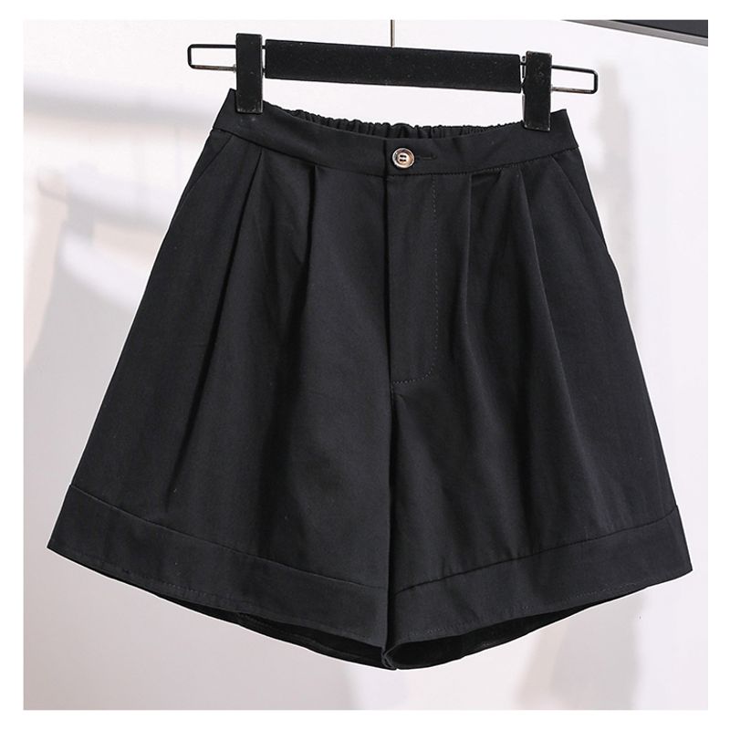 

Женские большие эластичные шорты с широкими штанинами для отдыха Black 3XL