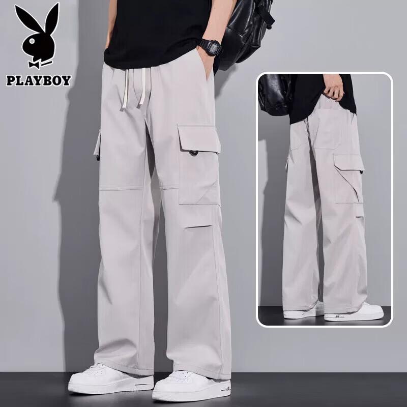 PLAYBOY Men's Ice Silk Cargo Pants