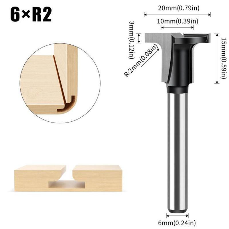 

Фреза для гибки дуги из углеродистого кристалла, Т-образная, полукруглая, плоская, с прорезями, угловая, деревообрабатывающий инструмент, хвостовик 6 мм, 1/4 дюйма 6mm shank чёрный
