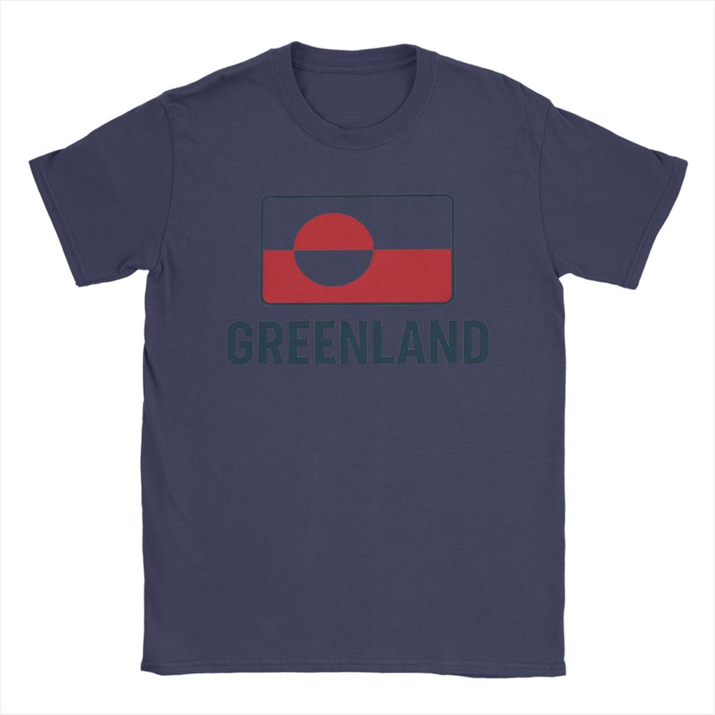 Greenland Flag T Shirt for Men Pure Cotton Funny TShirts Crew Neck Tee Shirt Short Sleeve Clothes Graphic
