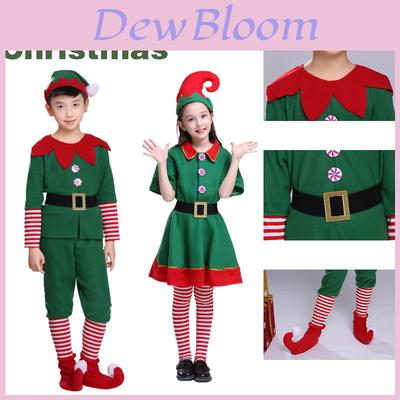 Delightful Christmas Elf Cosplay Costume Couple Outfit For Fancy Dress Xmas Party Role Play