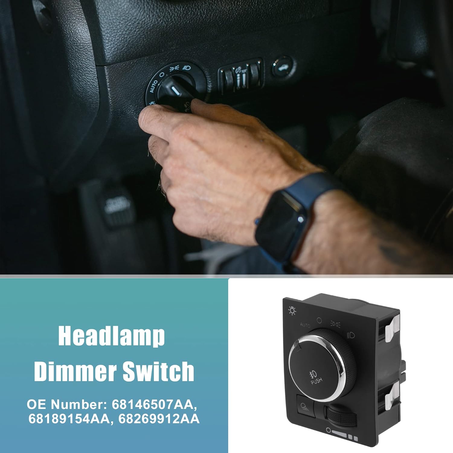 ACROPIX Headlight Switch Headlamp Dimmer Switch for Ram - Pack of 1 Black