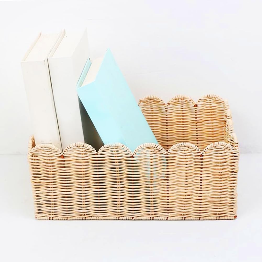 Lace Paper Rope Storage Basket Khaki Hand-woven Storage Basket Desktop Snack Toy Organize
