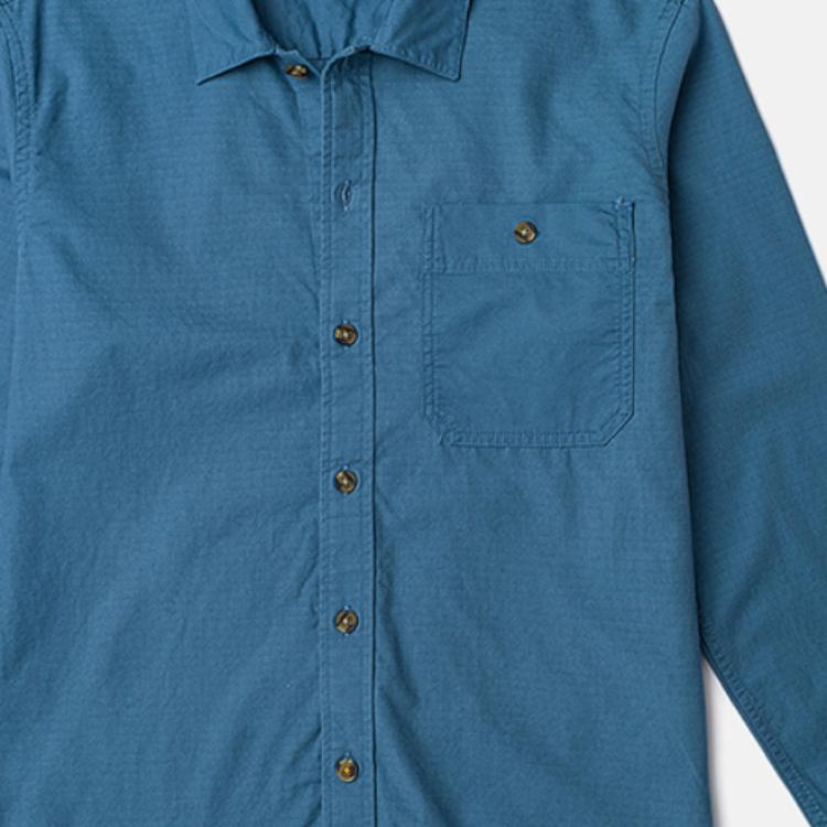 Timberland Urban Outdoor Series Commuter Pocket Solid Color Casual Single-Breasted Long Sleeve Shirt Men shirts Navy-Blue A62CD-DJ5
