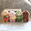 Lovely Cartoon Fruit Monkey Plush Toy Stuffed Soft Animal Keychain Plush Monkey Doll Keyring Car Key Holder