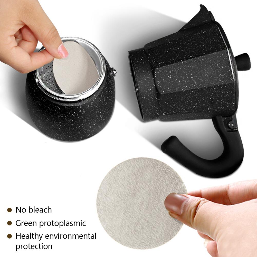 100PCS kulatý kávový filtrační papír 56mm 60mm 68mm pro espresso kávovar Překapávač Kávové filtry Nástroje Moka konvička Papírový filtr