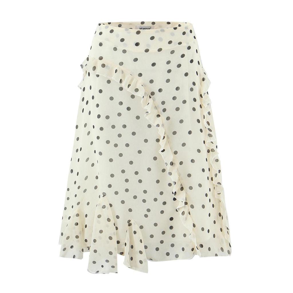 2025 Autumn/Winter Retro Polka Dot Skirt for Women: Irregular European & American Fashion Style