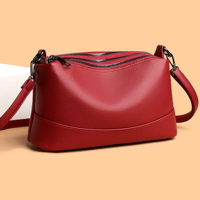 Elegant Women's Soft Leather Large Capacity Crossbody Bag 2025 - Chic Handheld Tote for Commuting Moms