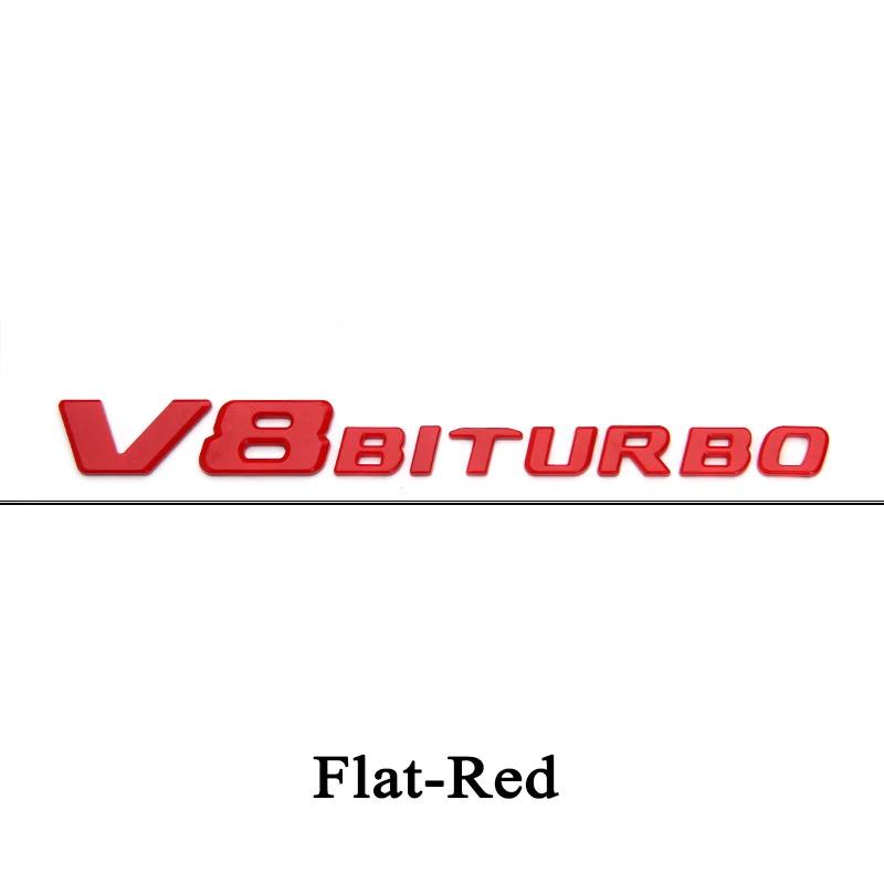 3D ABS Chrome Black Logo V8 BITURBO Emblem Car Fender Badge For C63 G63 E63 S63 Accessories