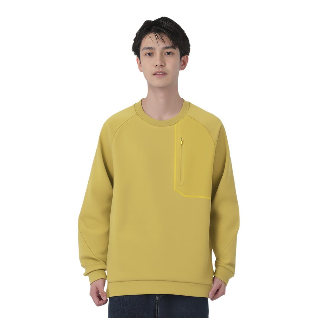 Anta Antibacterial Round Neck Sports Long Sleeve Sweatshirt Men Sweatshirt Oak-Yellow 152330714-4