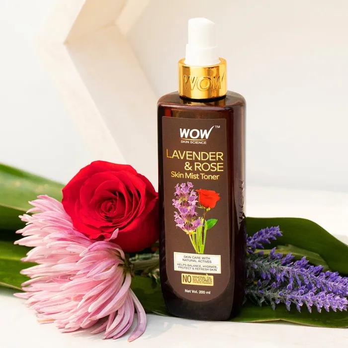 Wow Skin Science Lavendel & Rose Hautnebel-Toner ohne Parabene und Sulfate, 200 ml