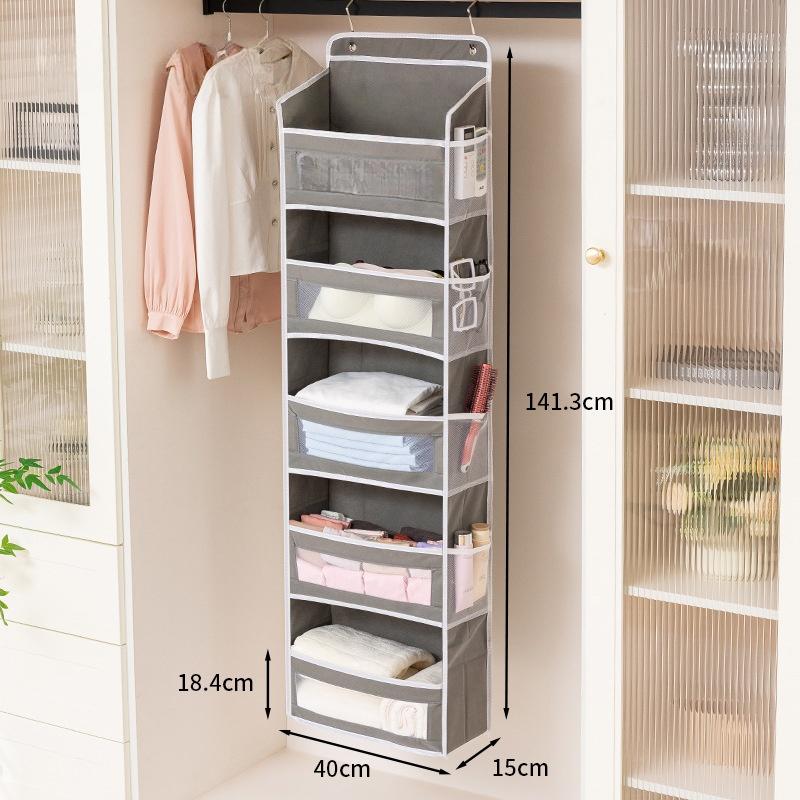1pc Door Storage Device, 5-Shelf Hanging Storage Organizer, 5 Large Capacity Pockets for Bedroom, Bathroom, Toy, Diaper Storage