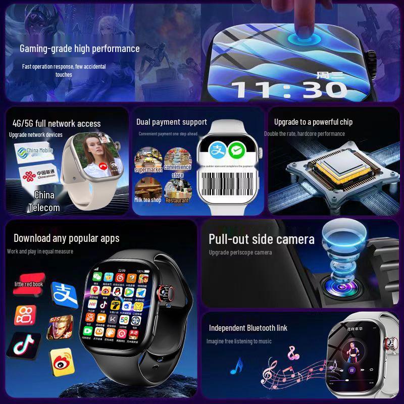 2025 Huaqiangbei S10 Top Configuration Smartwatch: Card-Enabled Smartphone Capability