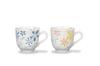 Kutani Ware Iwataya Pair Colored Floral Design Mugs, AP8-0769