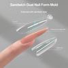 Sandwich Dual Nail Forms & Top Bottom Mold DIY Nail Art Extensions Clear Long Trapezoidal, Long Triangular, Elliptical Mold Nail