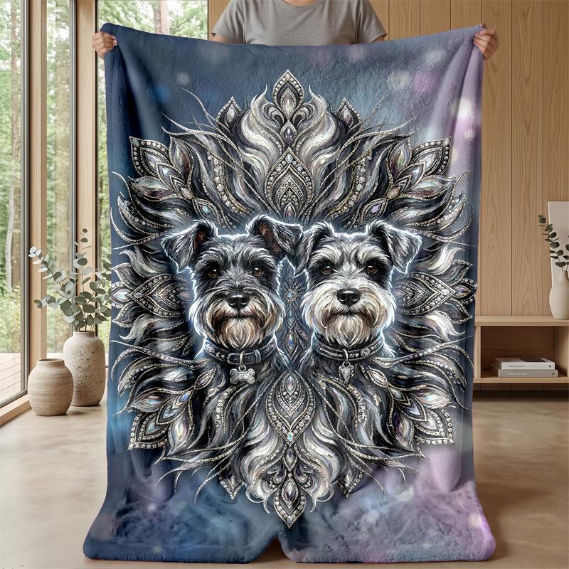 Shiba Inu Paws and Bones Theme blanket Lightweight Warm Flannel Blanket Decorative Throw Blanket for Home Decoration