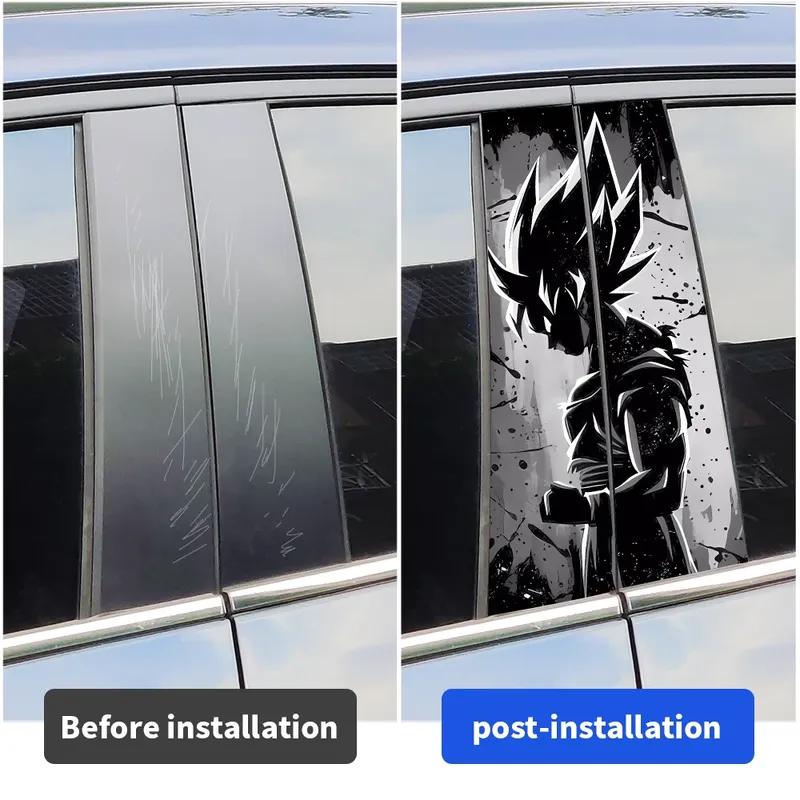Anime Son Goku Car Stickers Car B-pillar Vinyl Decals Waterproof Auto Center Pillar Sticker Cover Scratches Decors Accessories