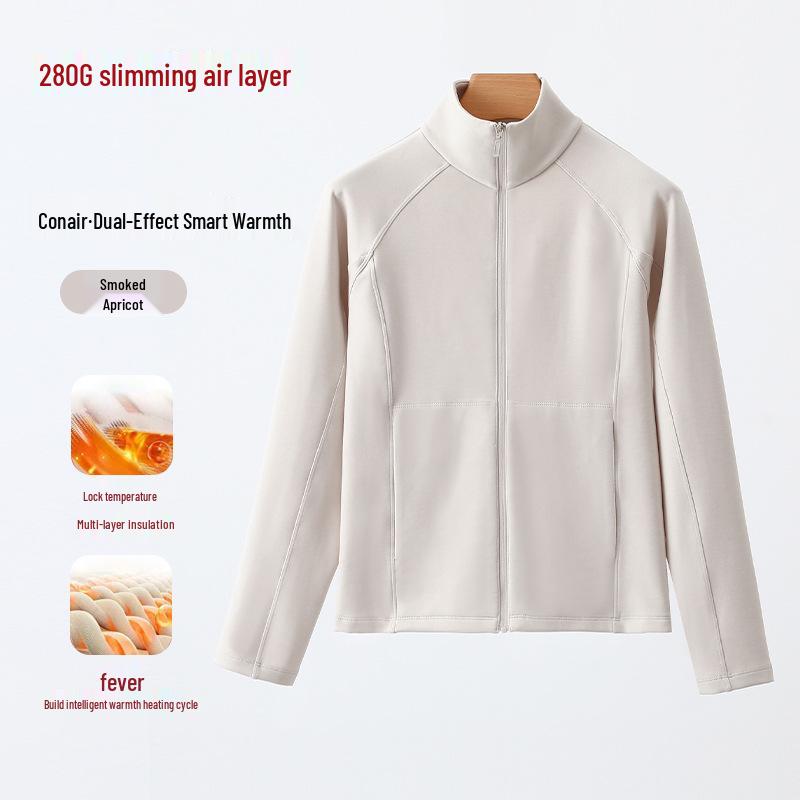 Lulu Women's Sand Wash Softshell Jacket: Brushed, Light Sport Long Sleeve with Stand Collar & Zipper for Autumn/Winter