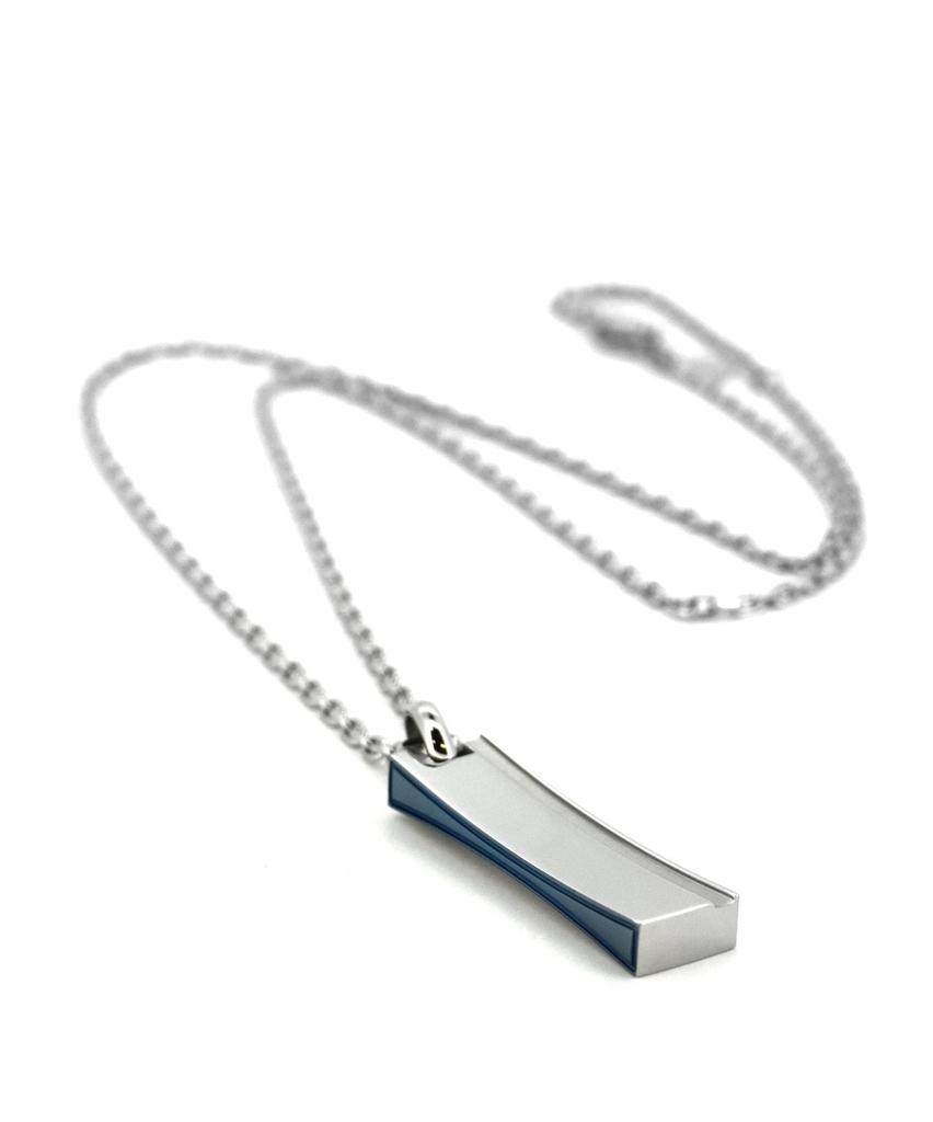 [Lion Heart] Necklace LH-1 Curved Plate Necklace Surgical Stainless Steel Men's Direct Sales Blue