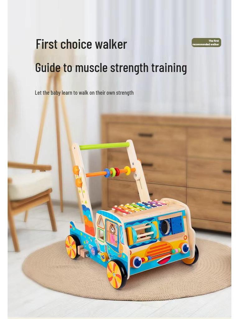 Multifunctional Baby Walker & Stroller: Anti-Rollover, Educational Toy for Early Development