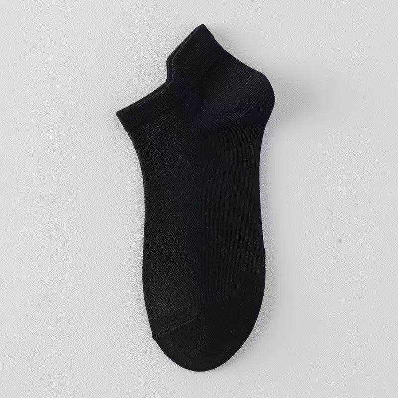 Men's Summer Cotton 10A Anti Bacterial Anti Odor Anti Ball Mesh Eye Breathable Boat Socks