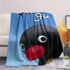 1 Stück PINGU Aufdruck Flanelldecke, Hohe Qualität für alle Jahreszeiten, Heimdekoration, Wärme und Komfort, Perfekt für Weihnachtsgeschenke