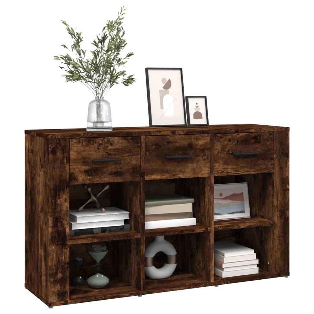Sideboard in Smoked Oak Finish 100 x 30 x 59.5 cm Engineered Wood