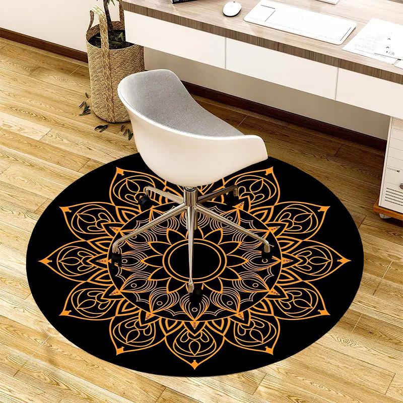 1pc Office Carpet Chair Mats Mandala Pattern Design Perfect for Decorating Office Chairs, Living Rooms, Or Bedrooms