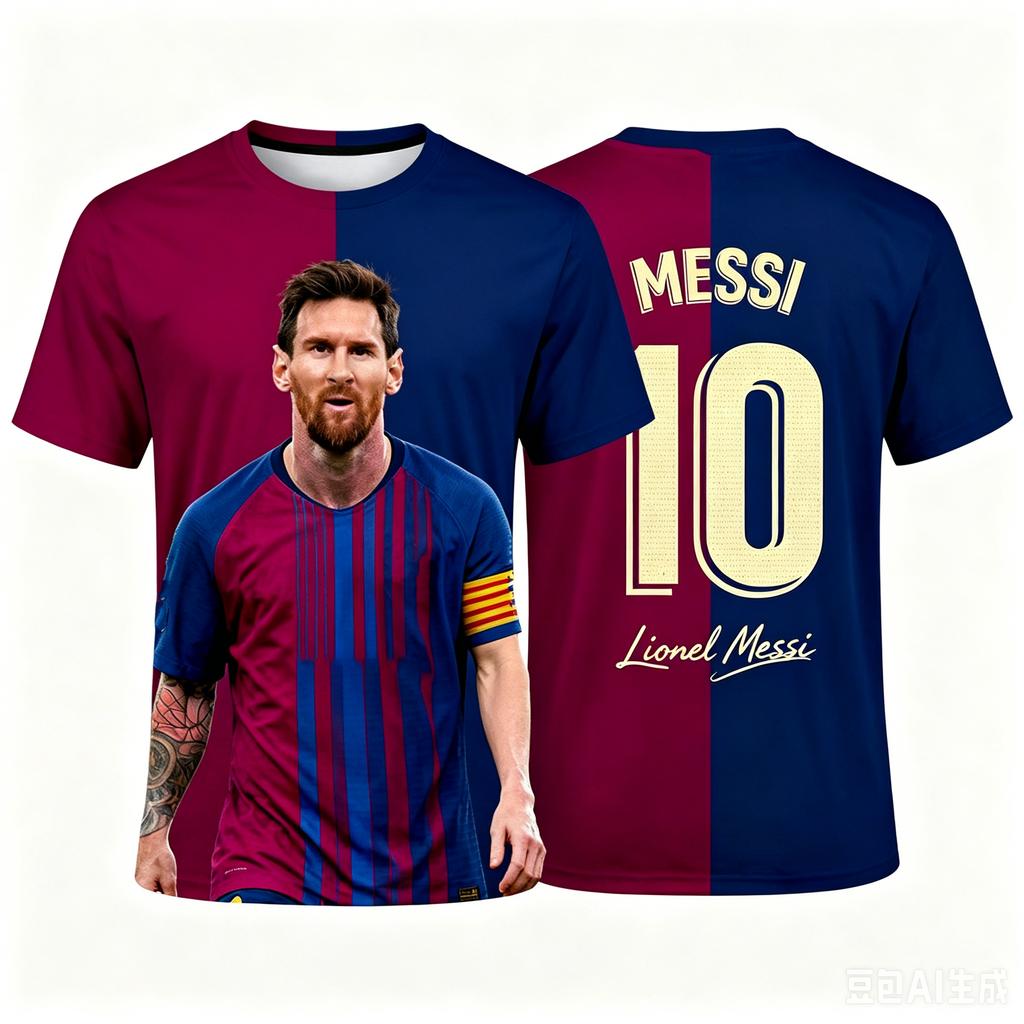 2026 Nuova Maglia da Calcio Messi Numero 10 T-shirt Bambino T-shirt da Calcio 3D Moda Estiva Top Sportivo Casual Commemorativo
