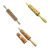 652F Christmas Rolling Pin DIY Baking Tool Christmas Theme Rolling Pin for Beautifully Patterned Dough Cookie Biscuit