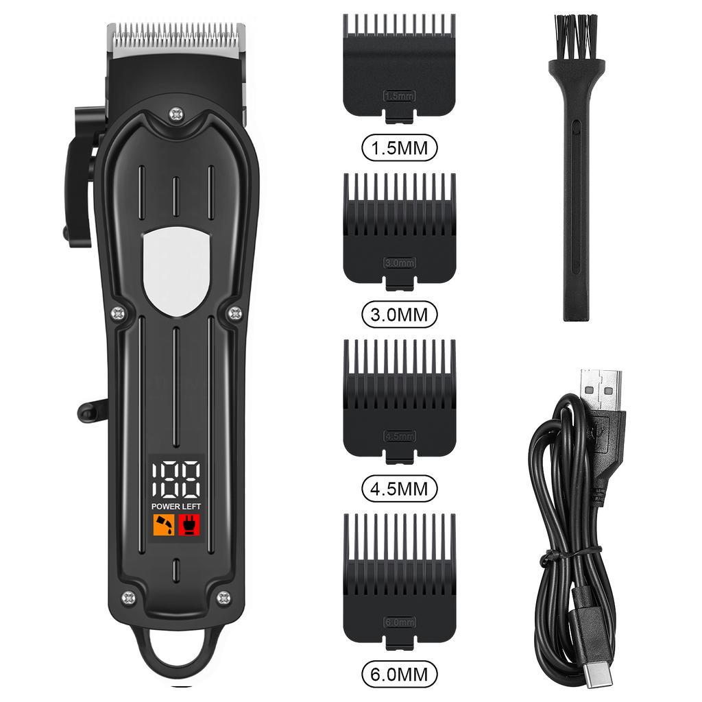 Electric Hair Clipper Black Professional Haircut Home Haircut Rechargeable USB  Men's Cordless Hair Clipper USB Rechargeable