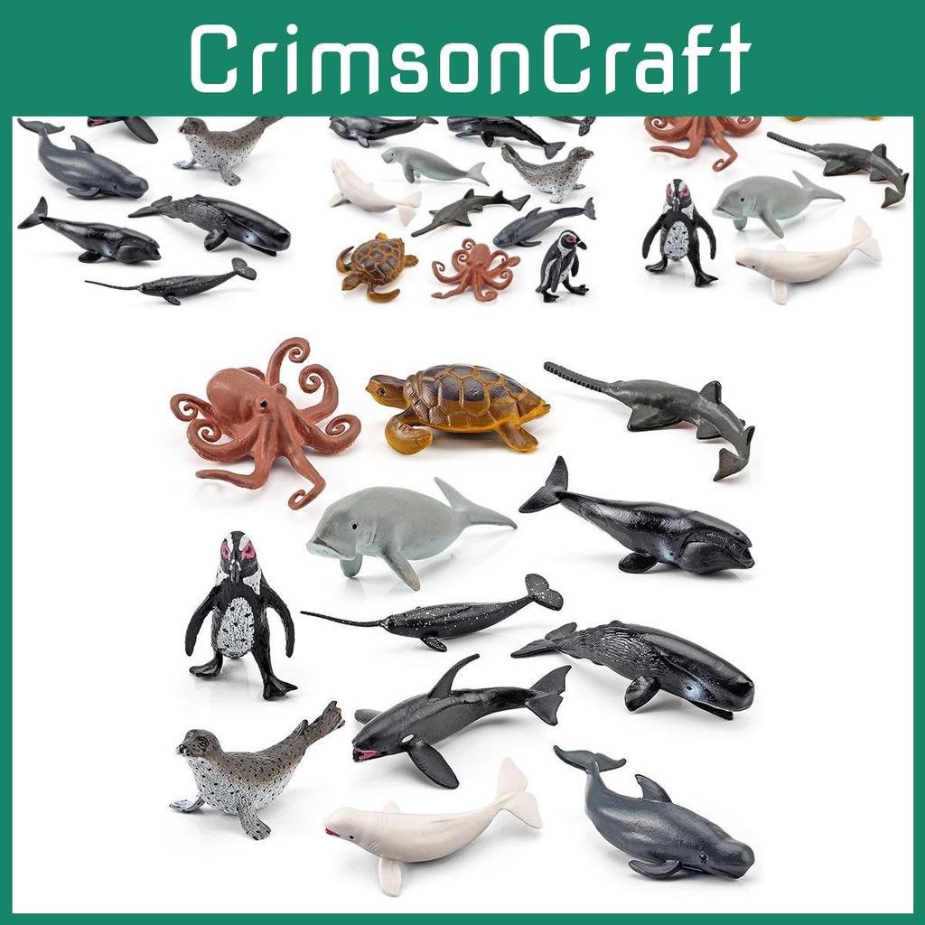 Assorted Ocean Creatures Model Collection With Lifelike Octopus Turtle Whale And Penguin Figures Ideal For Play And Educational Purposes