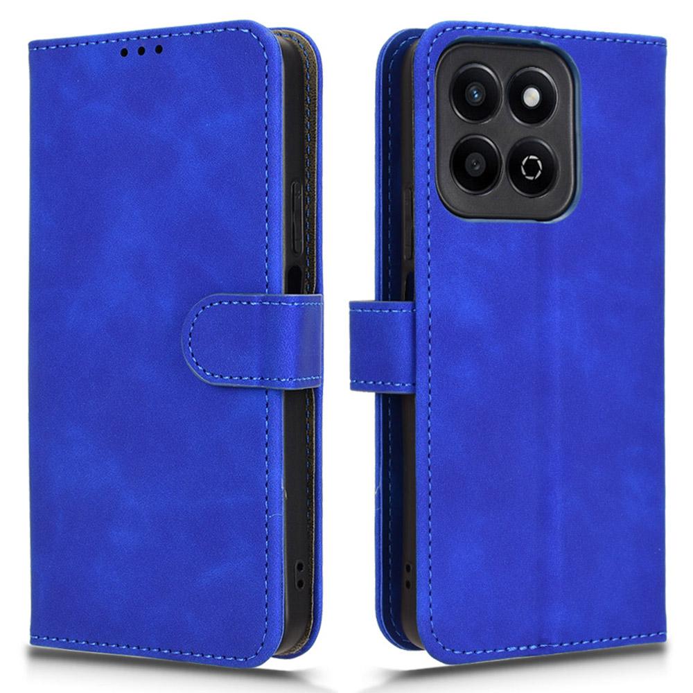 

Для Honor Play 60 Plus 5G Кожаный чехол с текстурой кожи, устойчивый к царапинам, чехол-кошелек для телефона Blue