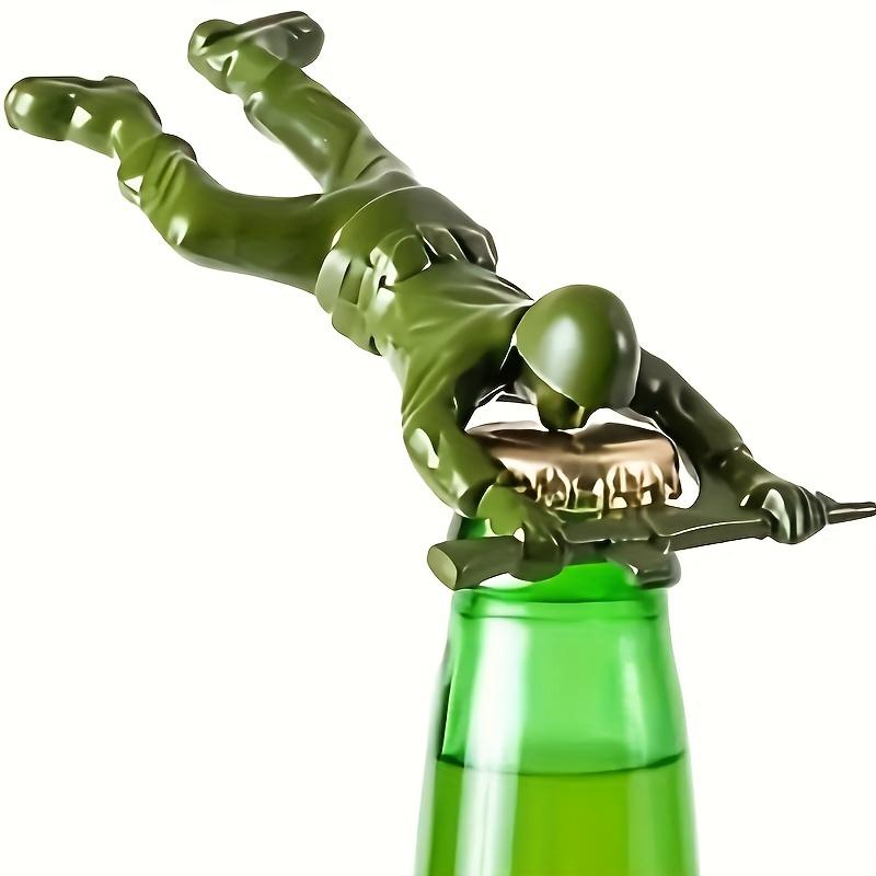 1 pz Apribottiglie Soldato in Lega di Zinco Verde, Versatile Sollevacapsule a Tema Militare, Apribottiglie in Metallo da Parete per l'Estate, San Valentino