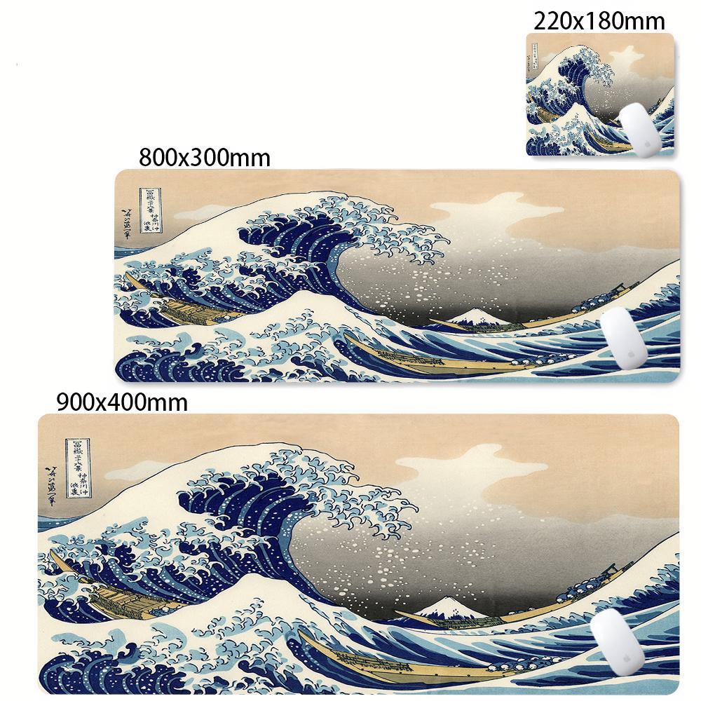 Art Mouse Pad Gamer White Great Wave Large HD Custom Mousepad XXL Cool Desk Mats Soft Office Carpet Laptop Mice Pad Table Mat