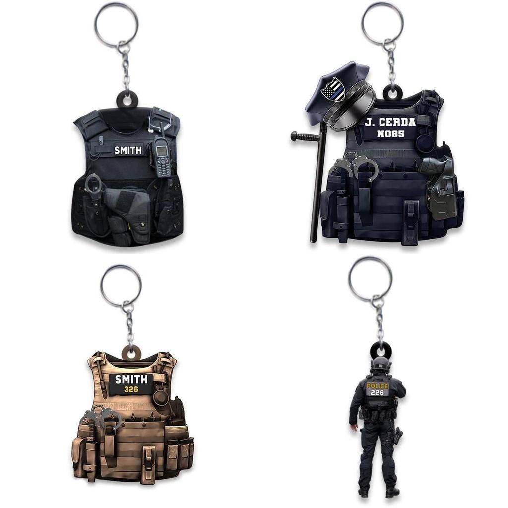 Polizei Geschenk Schlüsselanhänger Acryl Rucksack Dekoration Kreativer Anhänger Schlüsselring Zubehör