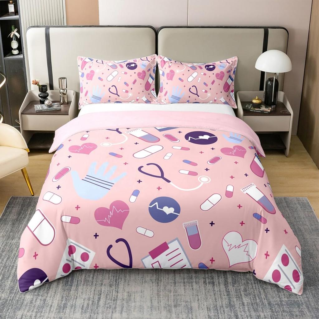 Duvet Covers For Want To Be Doctors Kids Teens Queen King Size Lightweight Down Room Decor 2 Pillowcases 1 Duvet Cover No Quilt