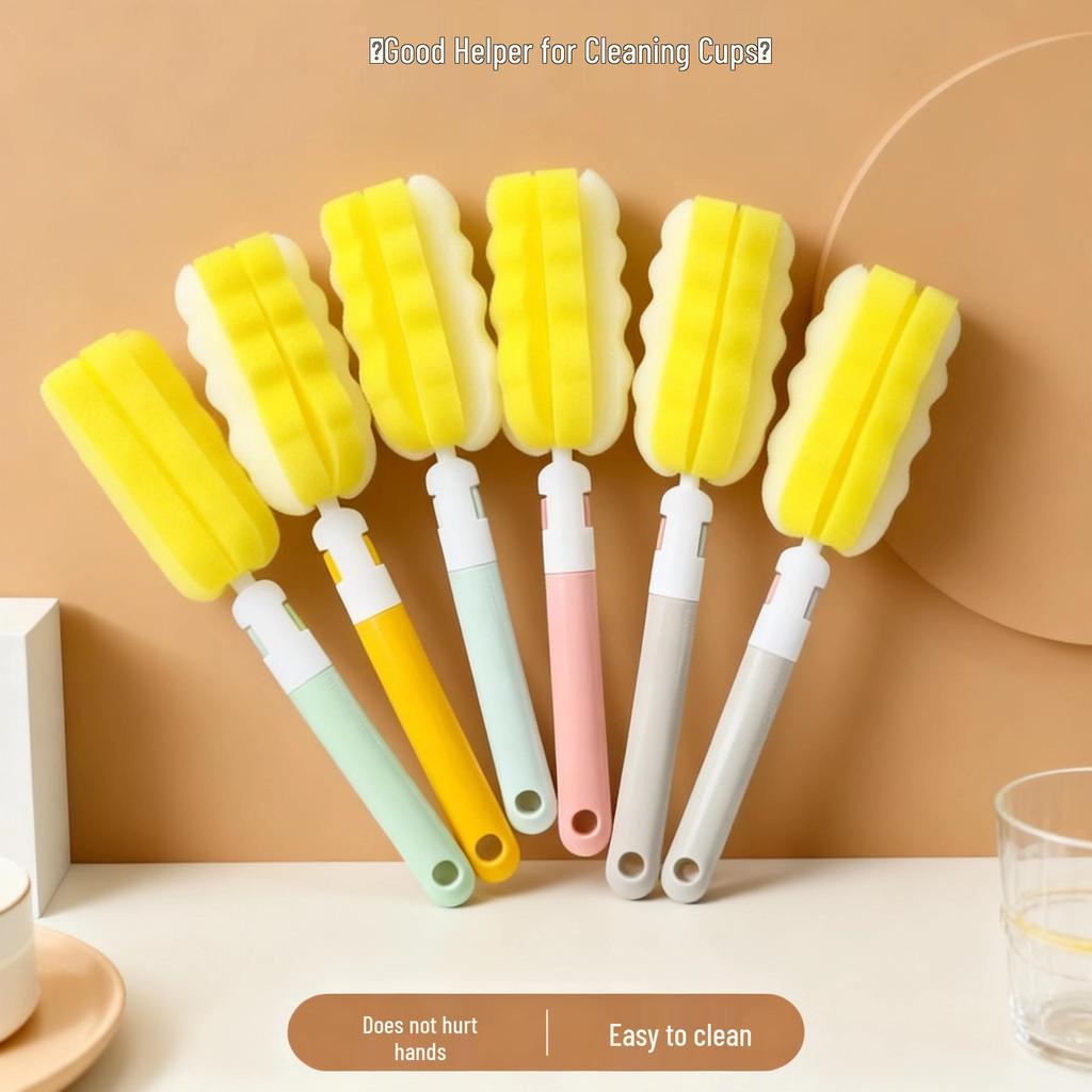 Detachable Baby Bottle & Glass Cleaning Brush with Sponge Head